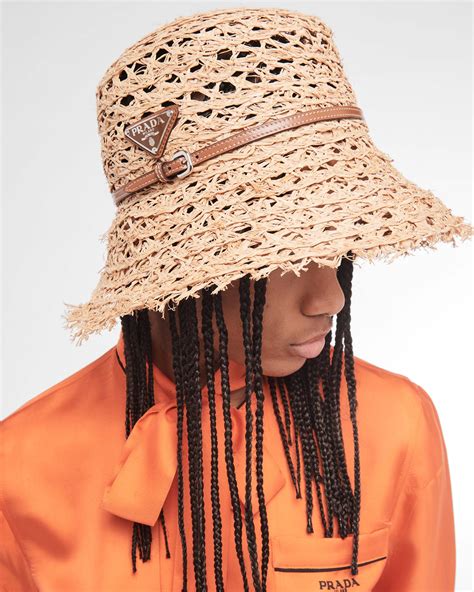 cappello rafia prada|Cappello In Rafia Beige/cognac .